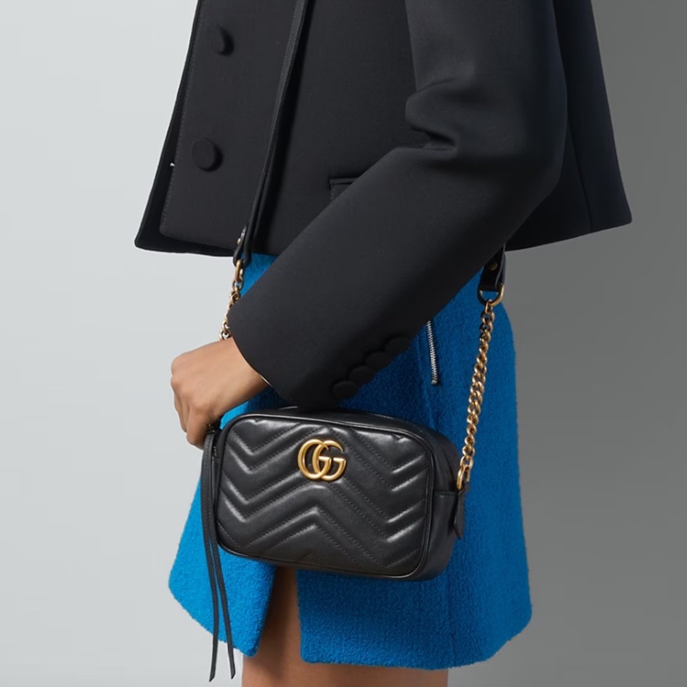 Gucci GG Marmont Mini Shoulder Bag in Black